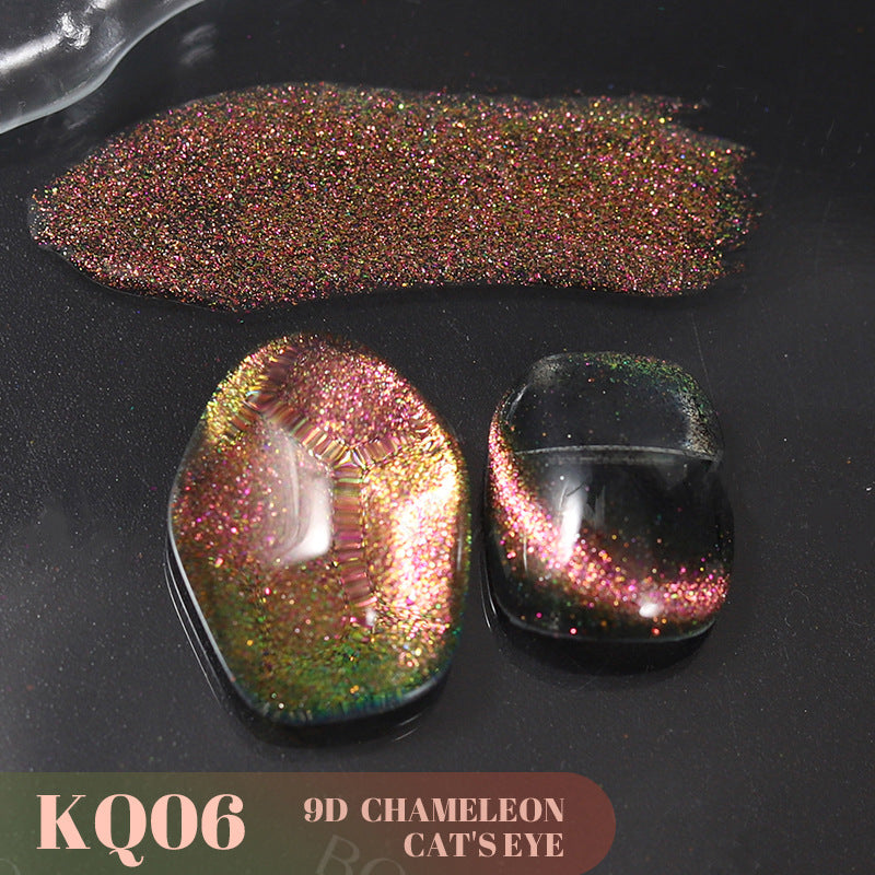 Cross-border 2023 new 9D chameleon cat's eye gel broken diamond dynamic galaxy starry sky crystal laser cat's eye nail polish gel