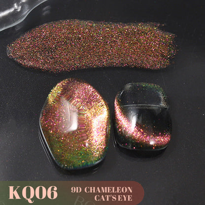 Cross-border 2023 new 9D chameleon cat's eye gel broken diamond dynamic galaxy starry sky crystal laser cat's eye nail polish gel