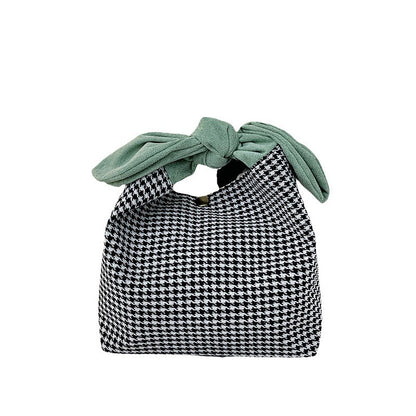 Japanese lunch bag houndstooth zebra pattern ins style Korean version fashionable and versatile hand-held large-capacity clutch bag 