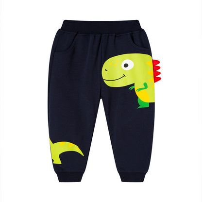 2024 new Korean version children's autumn casual trousers cartoon sports trousers boys knitted sweatpants one piece delivery