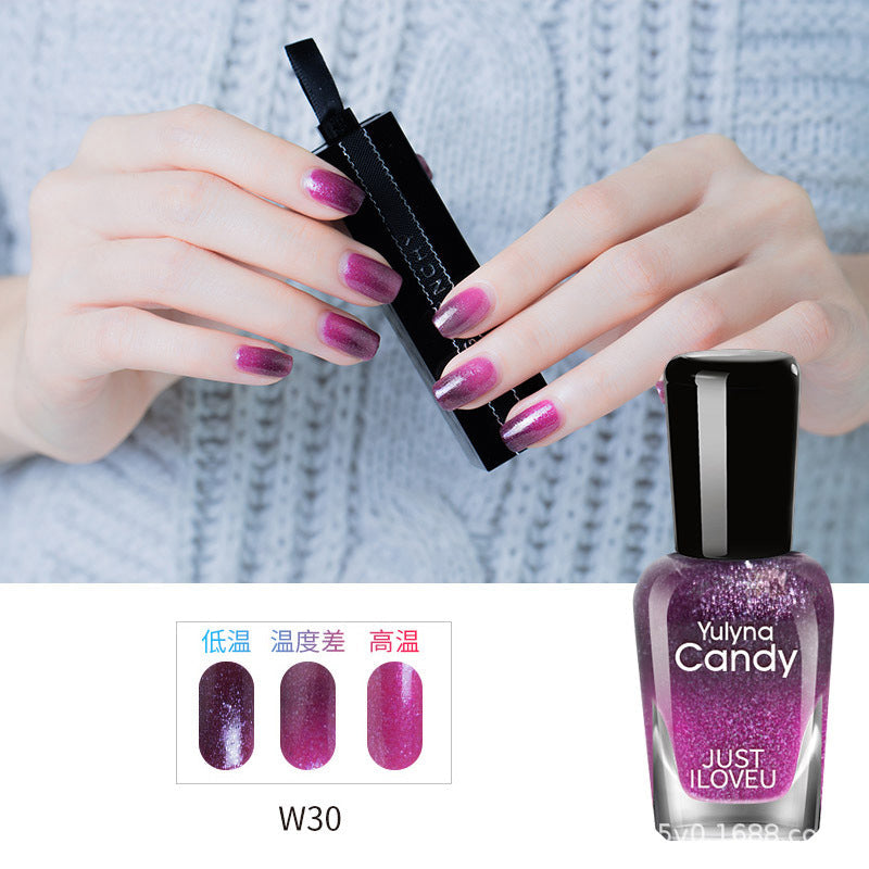 2024 new temperature-changing nail polish, no baking, quick drying, long-lasting, non-peelable, non-fading, multi-color nail polish, direct sales from manufacturers