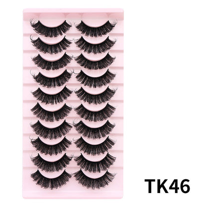 DINGSEN false eyelashes factory cross-border stable supply 10 pairs of DD holiday eyelashes Russian curling set