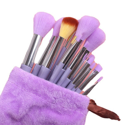 13 makeup brushes, four seasons green soft bristle makeup brushes, makeup brush set, loose powder brush, eye shadow brush set