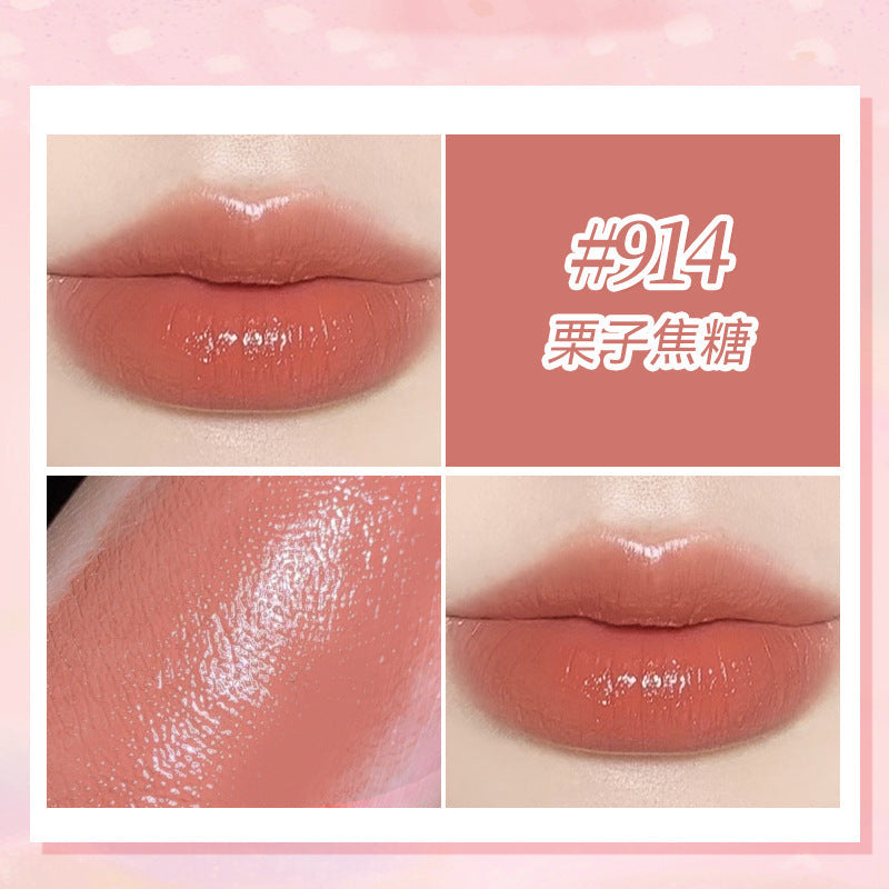 NOVO silky color-holding lipstick is translucent and light in autumn and winter. Retro terracotta red brown whitening moisturizing lipstick wholesale 