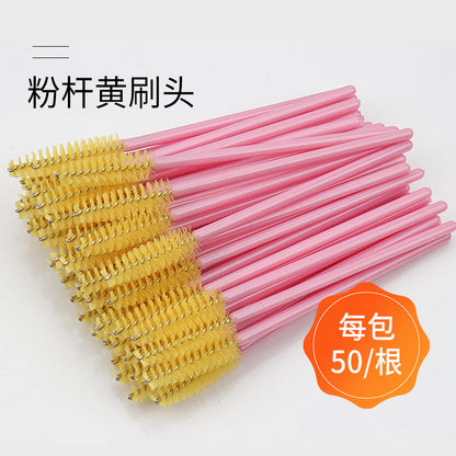 Disposable portable nylon eyelash brush eyelash curling comb powder rod rose red rod makeup brush eyebrow comb