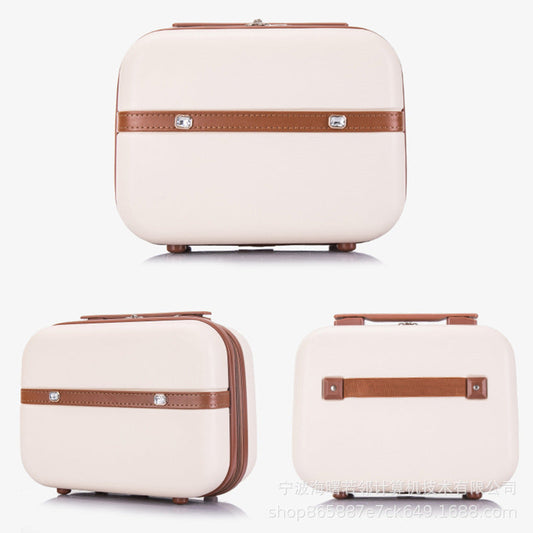 14 inch toiletry bag cosmetic case suitcase Korean retro small travel case female mini lightweight suitcase 