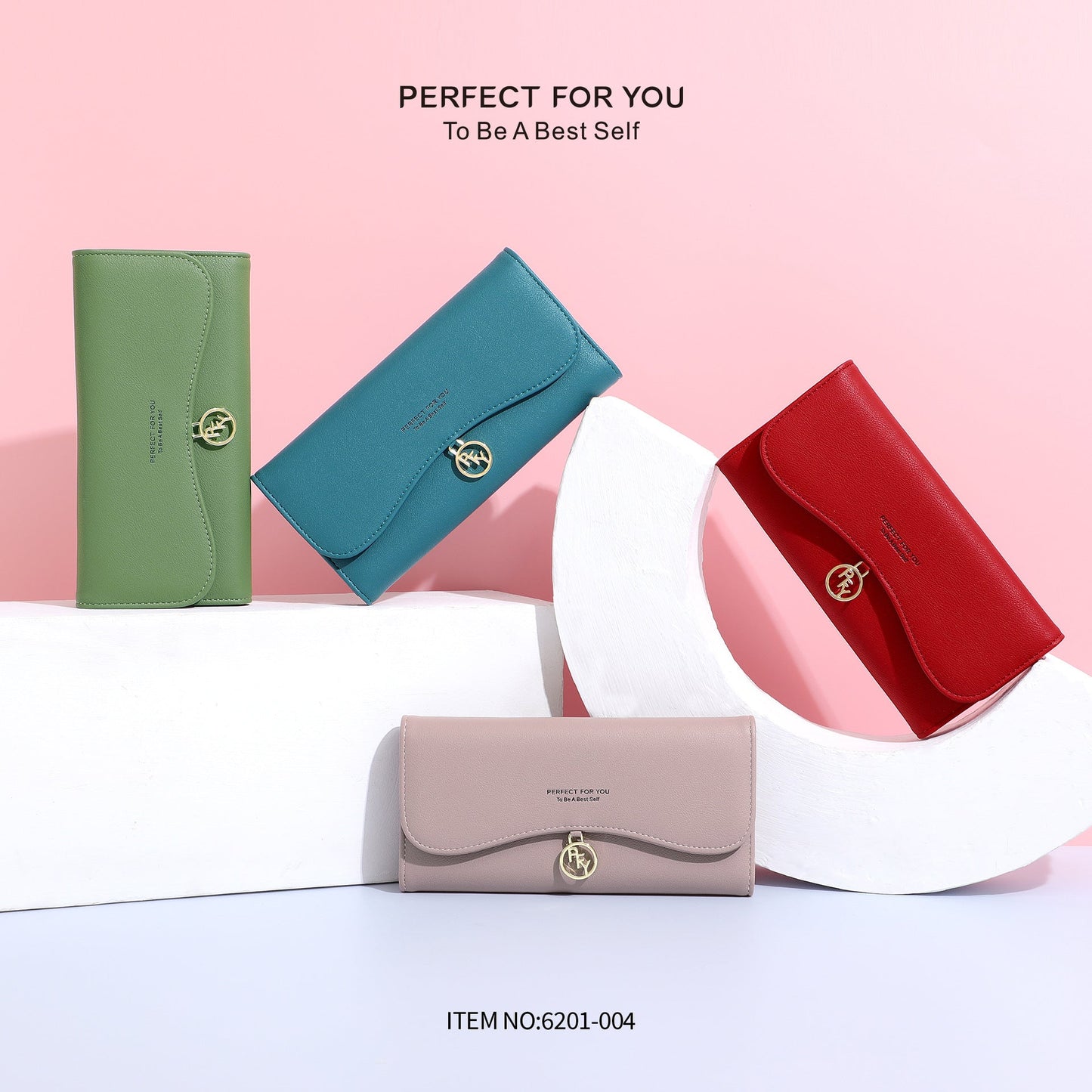 forever young wallet women's cross-border simple folding coin purse long clutch bag tri-fold card holder 