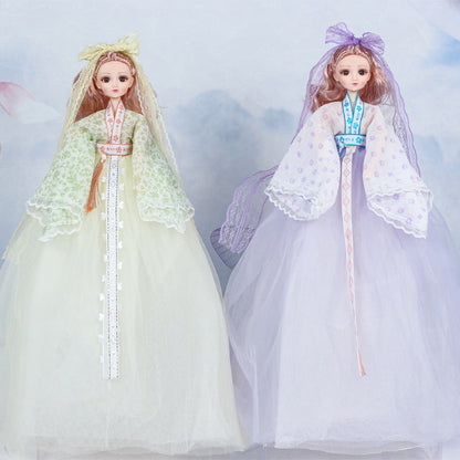 Girls Toy Ancient Style Princess Wedding Dress Hanfu Yade Barbie Doll Vinyl Joint Doll Institutional Admissions