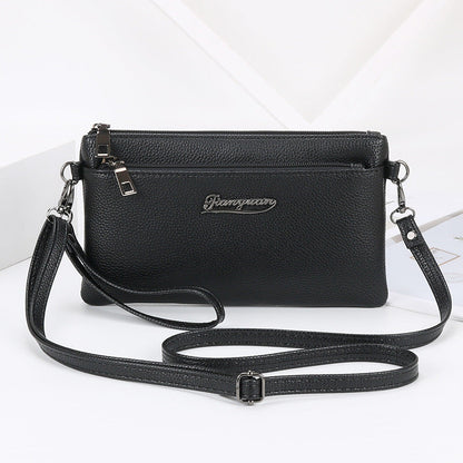 Genuine leather shoulder bag fashionable new crossbody bag Korean style ladies mobile phone bag versatile handbag casual women's bag 