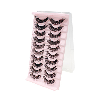 Dingsen cross-border supply 10 pairs of mixed false eyelashes DD curling European and American thick eyelashes mixed eyelashes