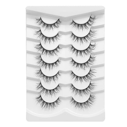 Dingsen false eyelashes factory cross-border stable supply 7 pairs of false eyelashes DSD series short fried hair