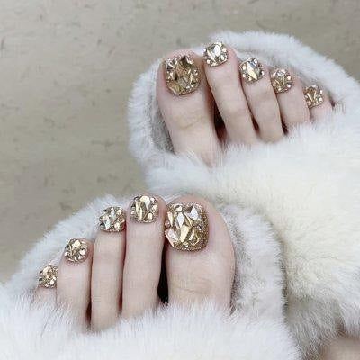 Handmade wearable nails wholesale short ballet nails pure desire ice transparent nude nail art finished nail stickers fake nails