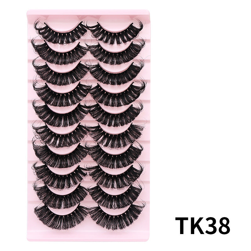 DINGSEN false eyelashes factory cross-border stable supply 10 pairs of DD holiday eyelashes Russian curling set