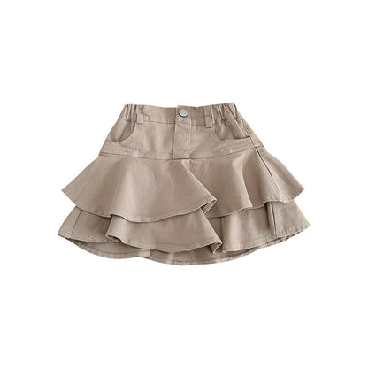 Korean children's clothing 2024 girls' skirts spring and summer new children's Korean style denim skirts girls fashionable short skirts