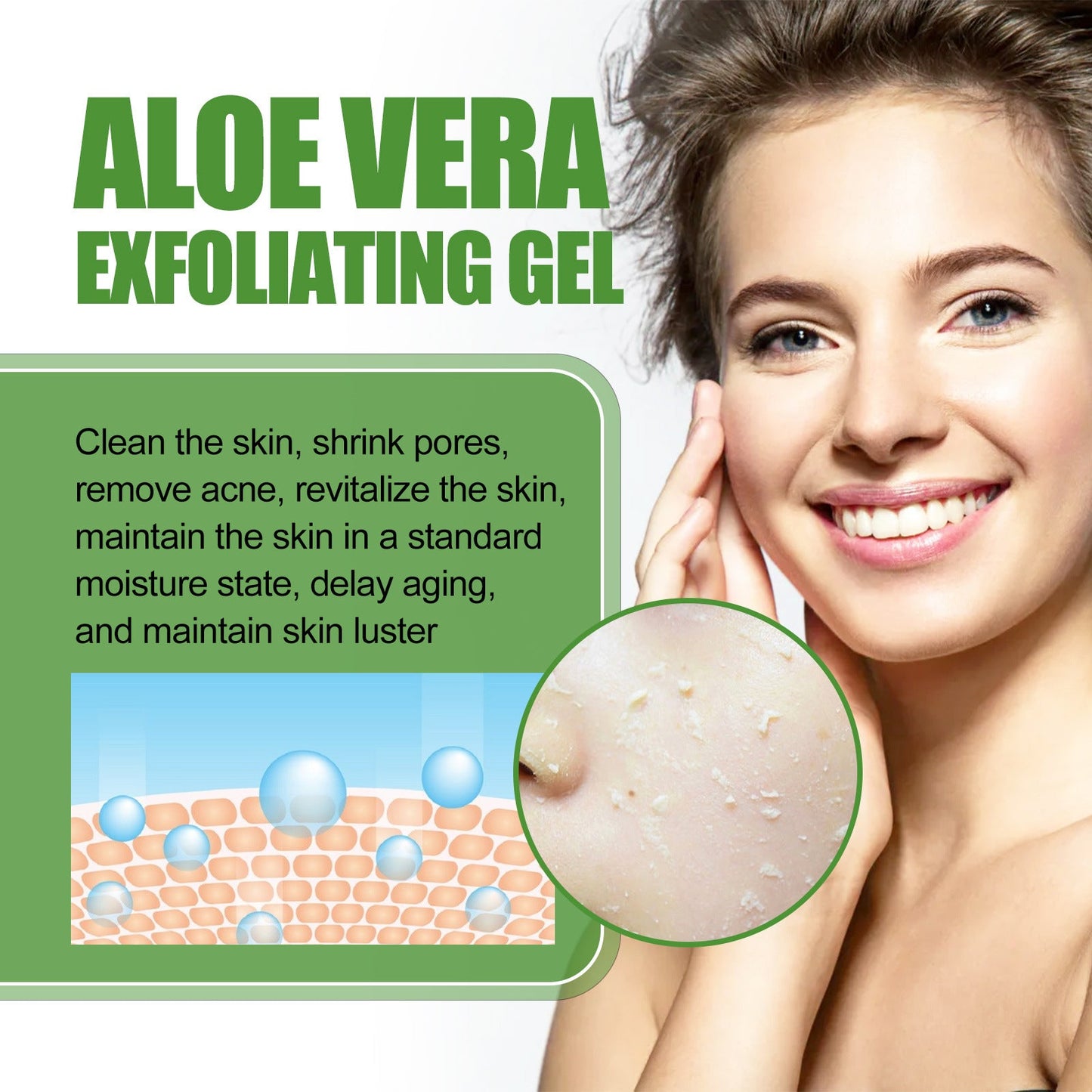 EELHOE Aloe Vera Exfoliating Scrub Deep Cleansing Facial Skin Pores Moisturizing Scrub 