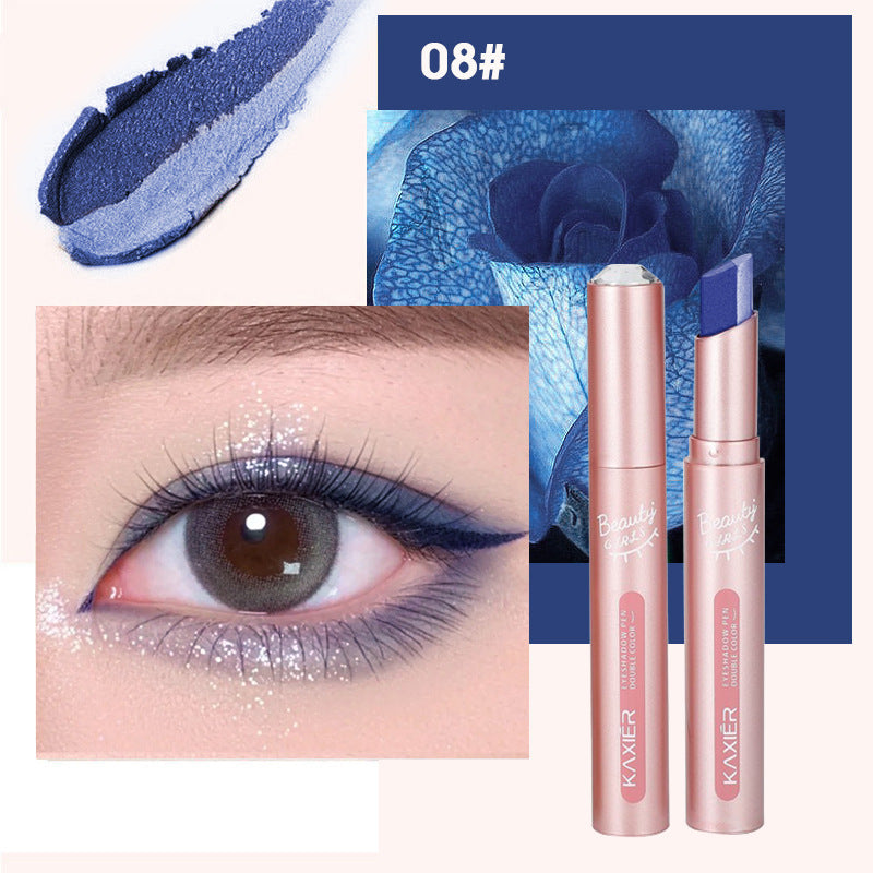 Cahill gradient two-color eyeshadow pen pearlescent glitter earth color not easy to smudge makeup lazy eyeshadow stick