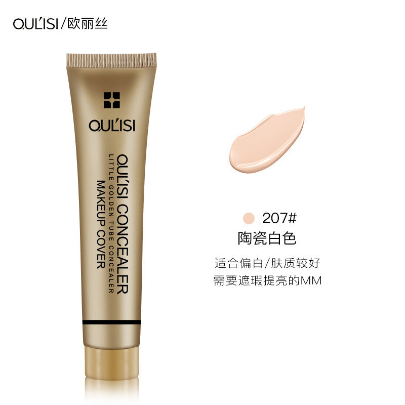 Olis small gold tube concealer to cover acne marks freckles tattoos red blood dark circles freckles liquid foundation cream for women