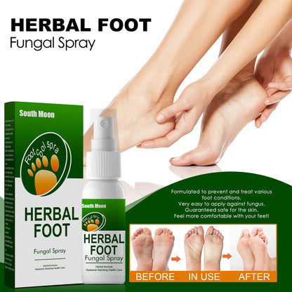 South Moon Herbal Foot Spray បាញ់បំបាត់ការរមាស់ជើងរបស់អត្តពលិក Deodorizing Peeling Foot Care Spray 