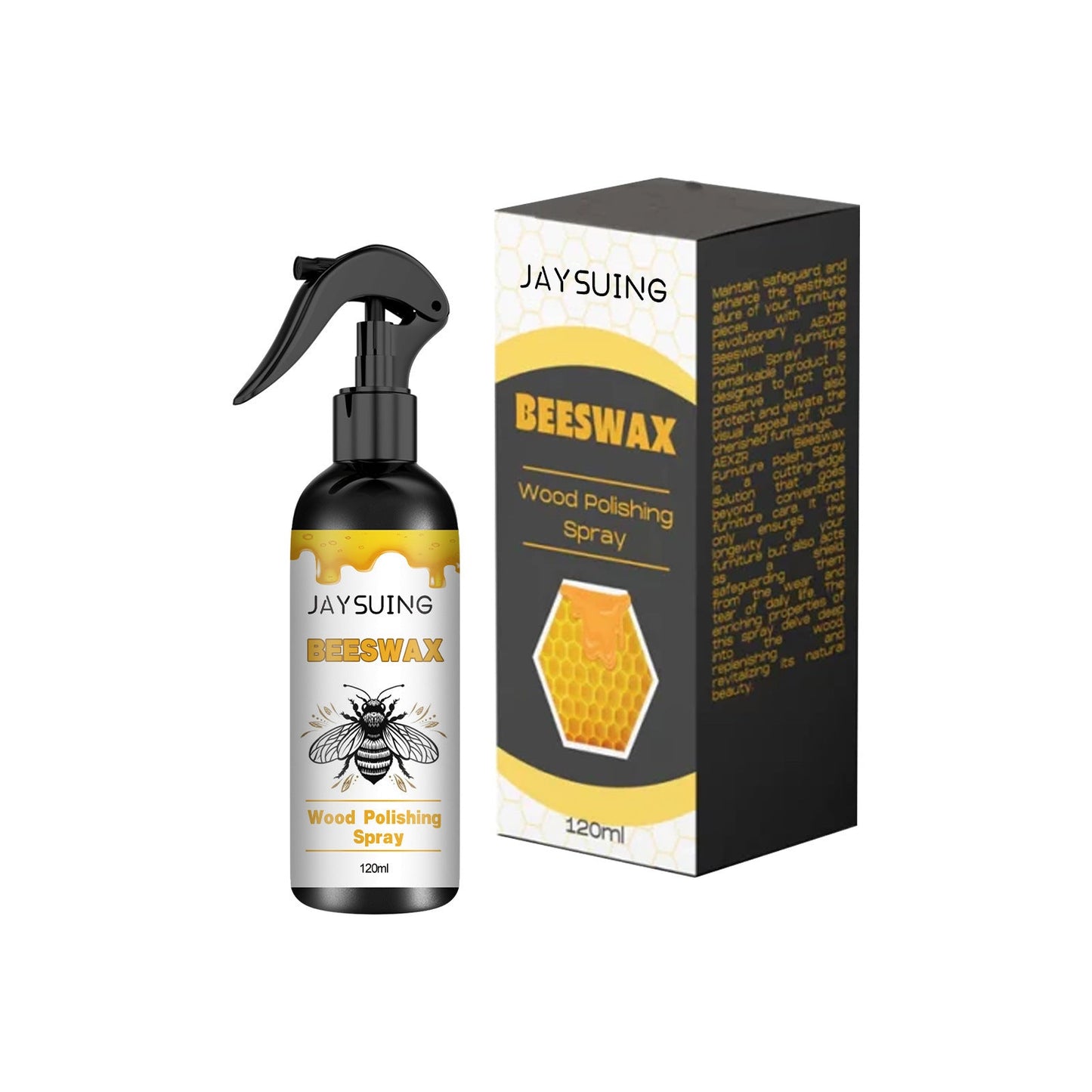 Jaysuing Beeswax Wood Polishing Spray Furniture Floor Polishing Care Scratch Renovation Care Spray 