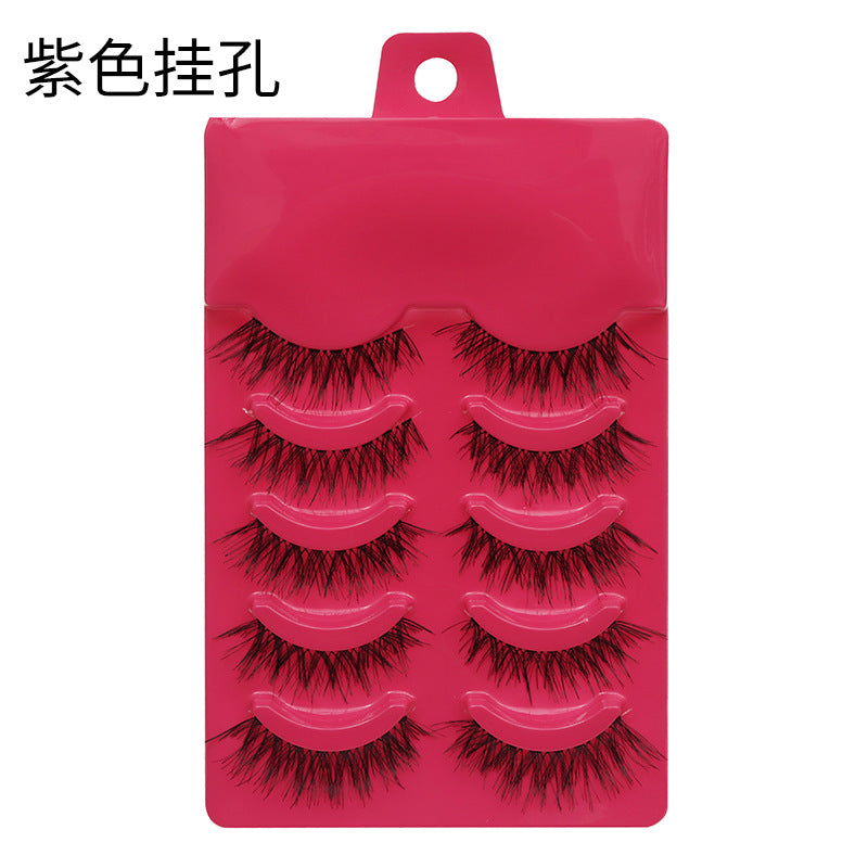 Dingsen cross-border supply false eyelashes factory 5 pairs of eyelashes natural style COS little devil eyelashes cartoon