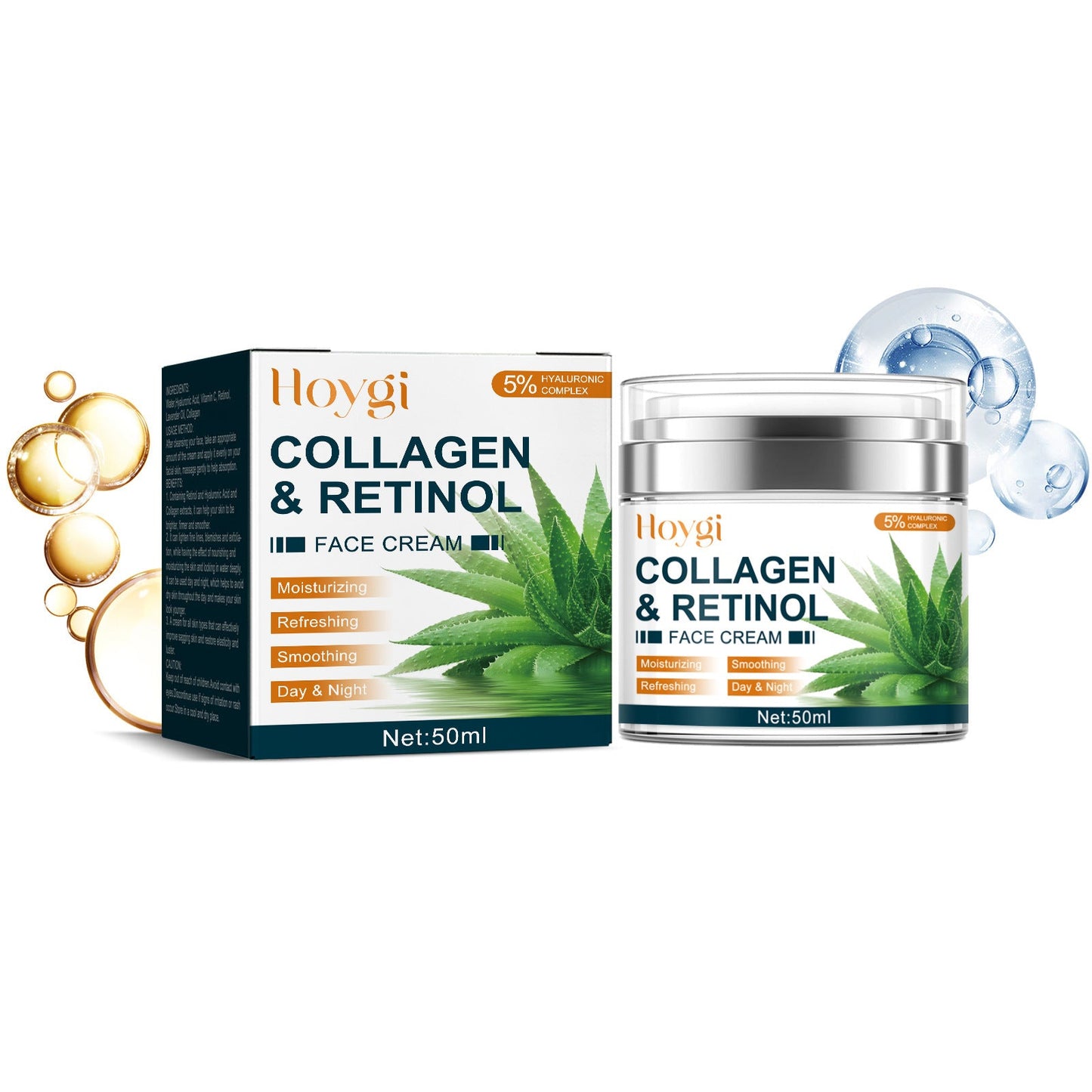 Hoygi Collagen Retinol Facial Moisturizer Lightens Fine Lines, Hydrates, Anti-Wrinkle, Firms Skin 