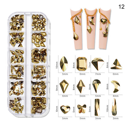 New nail art special-shaped diamond fantasy special-shaped flat bottom nail art diamond glass diamond jewelry nail stickers sequins accessories wholesale