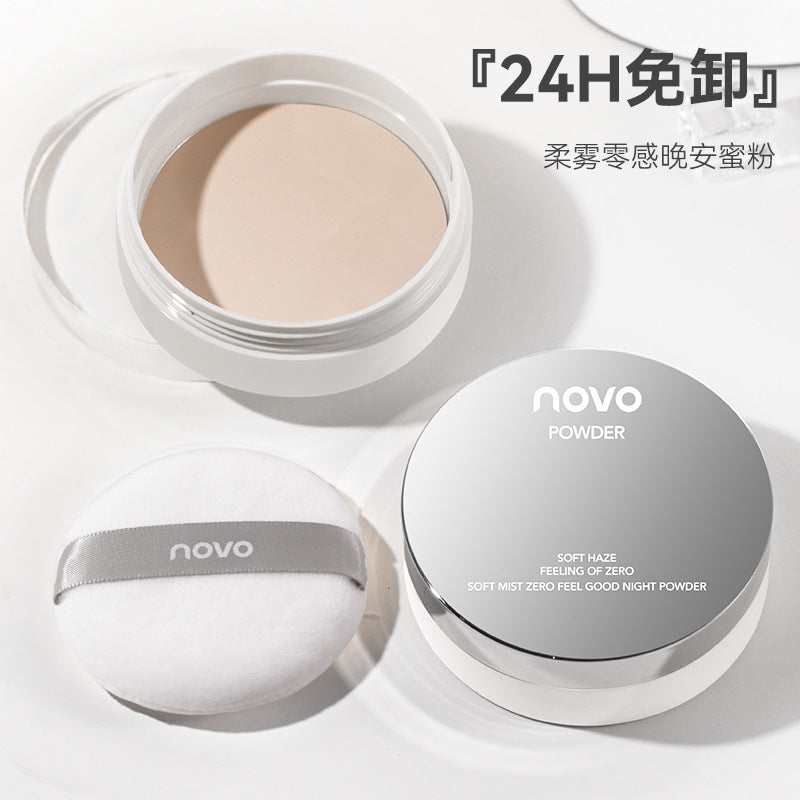 NOVO soft mist zero sense night powder cake bare face powder setting powder oil control long-lasting loose powder light and delicate concealer 