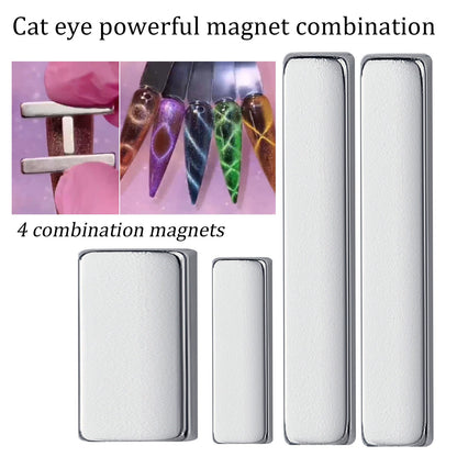 Cross-border manicure multifunctional magnet nail salon cat's eye long strip magnet French cat's eye nail salon set