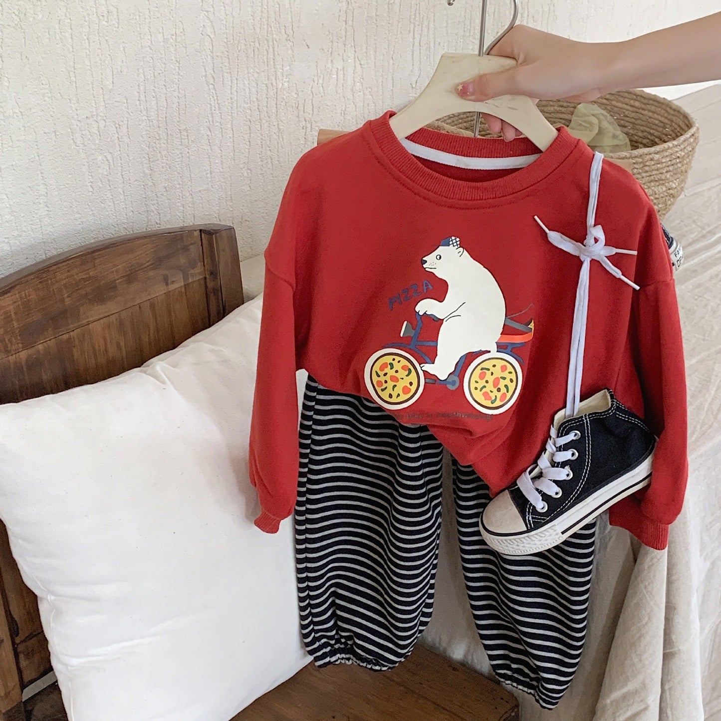 Children's sweatshirt 2024 Bangcheng Spring new Korean style boys and girls cute printed cartoon casual sweatshirt F0290