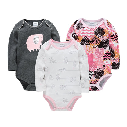 Baby cartoon newborn onesie baby envelope collar long sleeve triangle romper three-piece baby romper