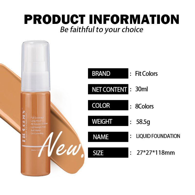 Fit Colors 8-color foundation is easy to spread and lasts for a long time. Matte concealer and contour foundation. European and American cosmetics cross-border