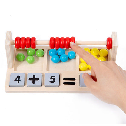 Children's wooden bead digital calculation three-in-one calculation stand for primary school students early education enlightenment abacus stand toy 