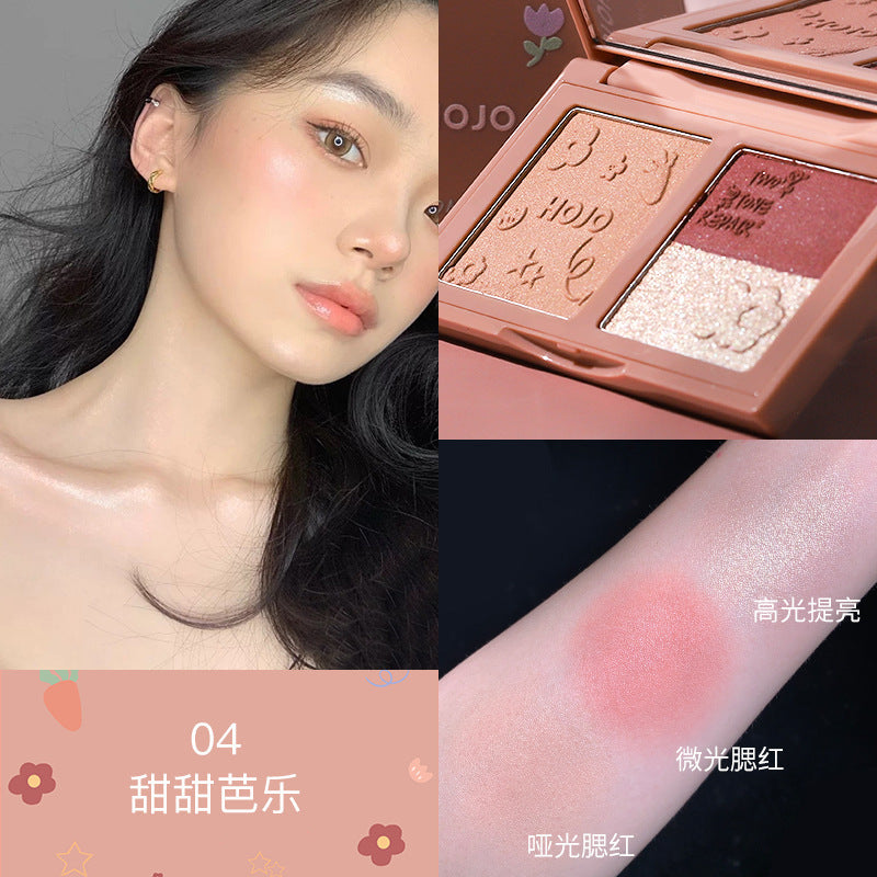 HOJO8117 hand-painted face shaping and contouring palette is delicate and fits well without showing pores. It is a natural three-dimensional highlight shadow makeup palette. 