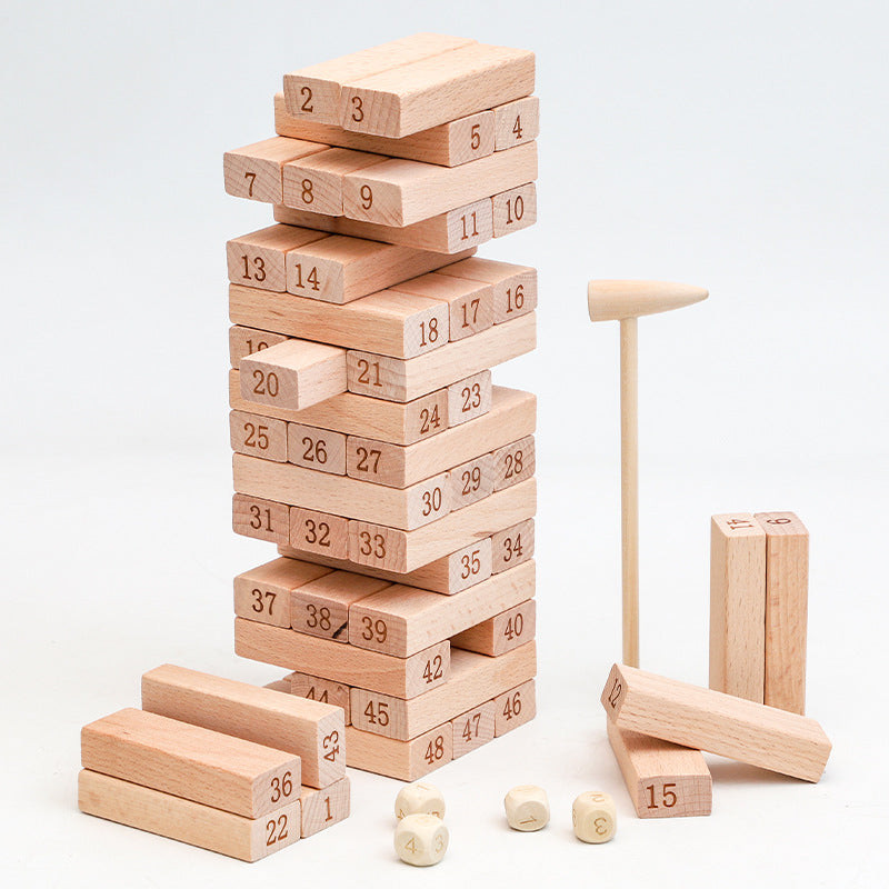 Beech digital stacking building blocks toys children's early education educational wooden stacking leisure desktop parent-child toys regular price