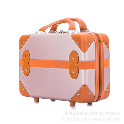 Retro mini suitcase 14 inch makeup box wedding dowry travel small box cosmetic bag boarding suitcase female 