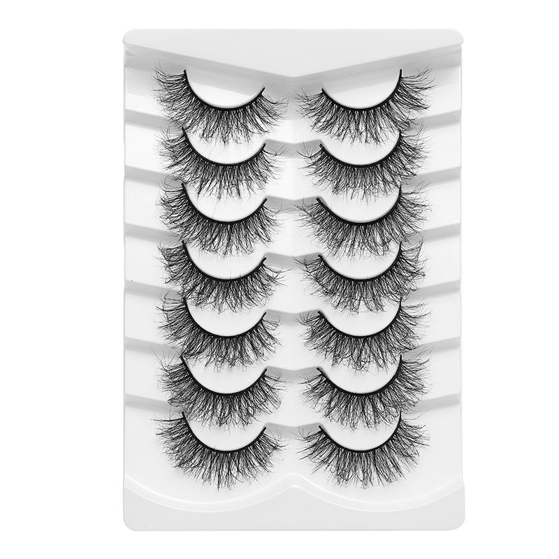 Dingsen false eyelashes factory cross-border stable supply 7 pairs of false eyelashes DSD series short fried hair