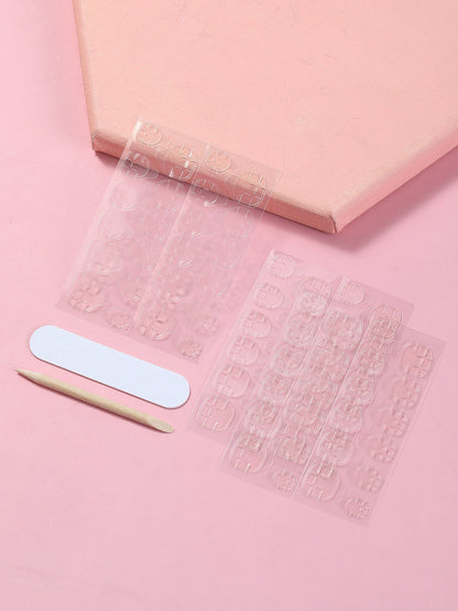 Double-sided jelly glue nail stickers wear nail tool kit false nail stickers set traceless patch glue finished product long-lasting