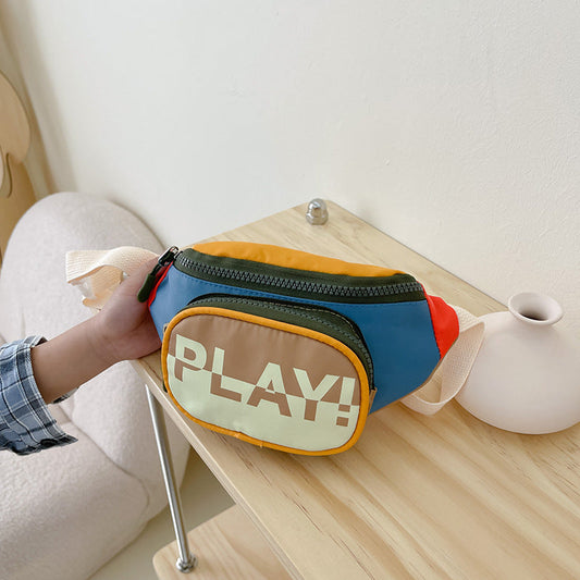 Japanese and Korean trendy brand boy waist bag fashionable functional style children's chest bag design letter shoulder messenger bag wholesale 