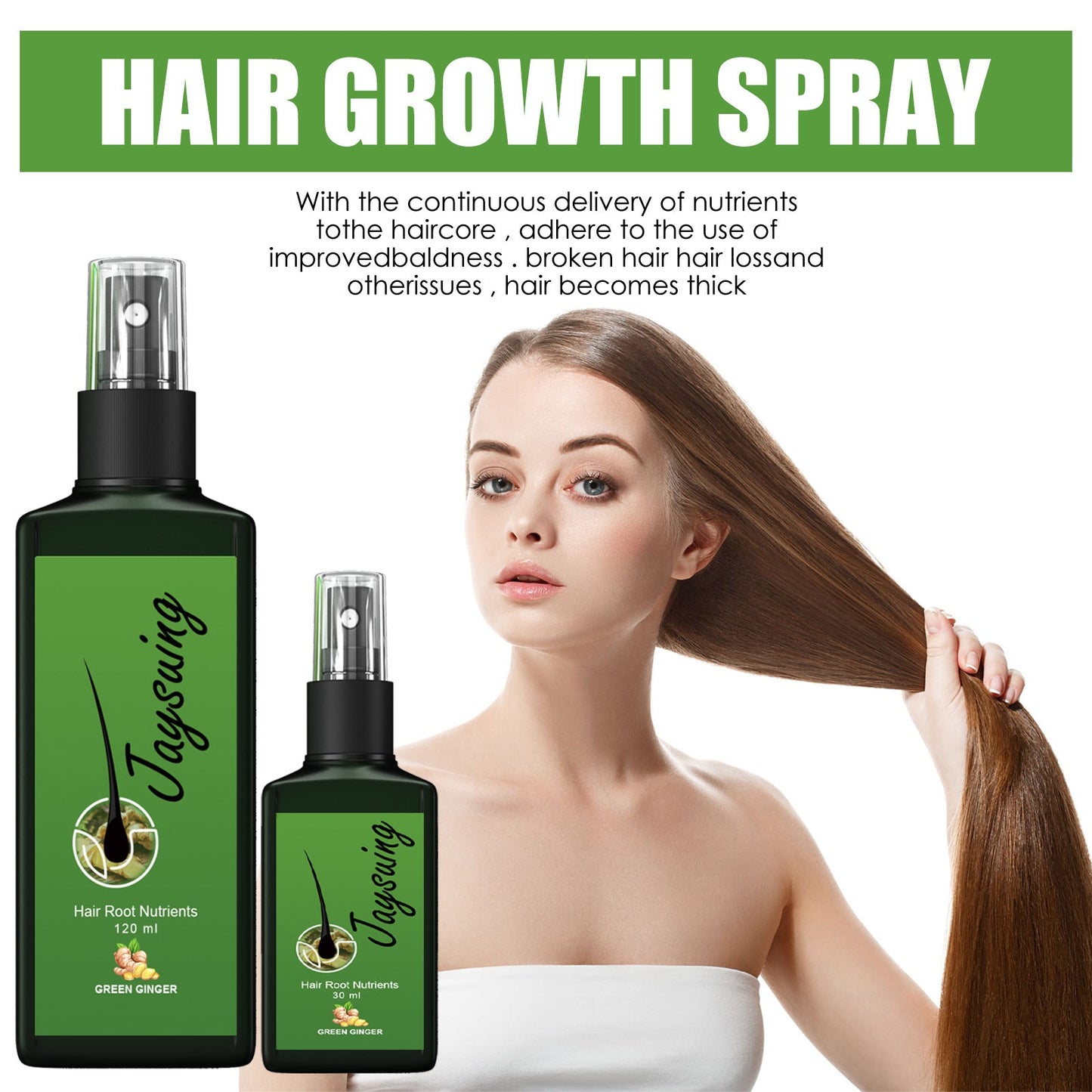 Jaysuing Hair Thickness Serum បណ្តុះសក់ ដុះក្រាស់ ចិញ្ចឹមឫសសក់ ពង្រឹងស្បែកក្បាល ម៉ាស្សា សារធាតុចិញ្ចឹម 