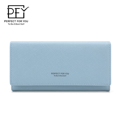 Weichen ins simple wallet women's Korean version cross pattern cross-seat-resistant clutch bag, multi-functional women new wallet កាបូបវែងរបស់ស្ត្រី 