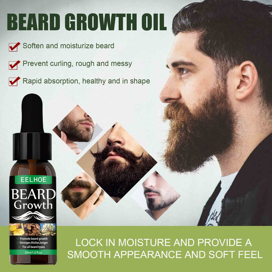 EELHOE Beard Growth Oil Nourishing Moisturizing Spray Beard Care Promotes Beard Growth Thickening Liquid 