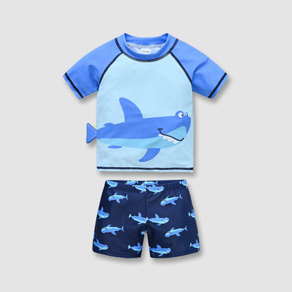 Boys swimsuit cartoon sun protection medium and large baby boy cute hot spring foreign trade children one-piece swimsuit manufacturers wholesale