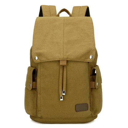 Wicoteri Backpack Men's and Women's Korean Style Trendy Middle School Canvas Schoolbag Leisure Bag Computer Backpack Travel Bag