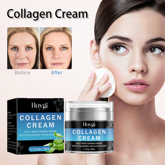 Hoygi Collagen Cream ធ្វើអោយស្បែកភ្លឺ រលោង និងផ្នត់ Nasolabial ធ្វើអោយស្បែកមានសំណើម ផ្តល់សំណើម ប្រឆាំងភាពចាស់ 