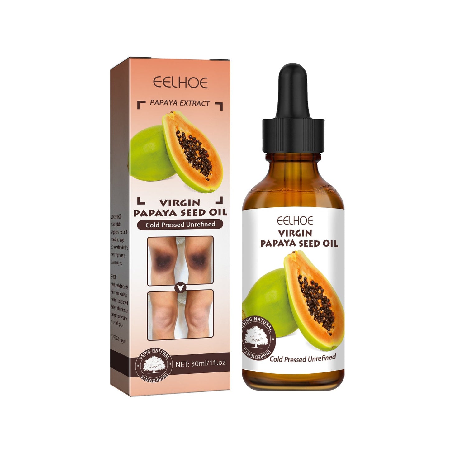 EELHOE papaya seed skin care oil fades dark spots, bend joints and elbows, brightens skin tone, brightens skin and moisturizes skin care oil 