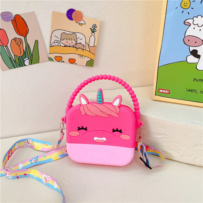 Children's Silicone Shoulder Bag New Style Girls Coin Purse Cartoon Cute Messenger Bag Accessories Children's Bag Wholesale