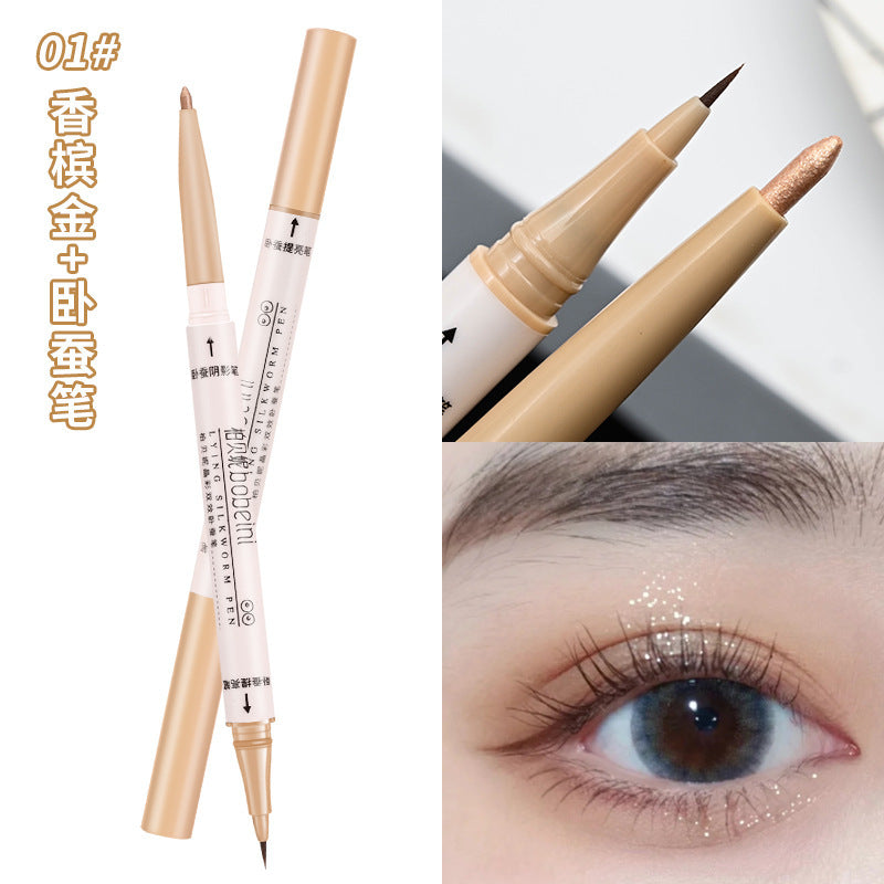 Double-headed crystal color eyebrow pen natural long-lasting waterproof and sweat-proof eyeliner pen student novice affordable eyeliner pen