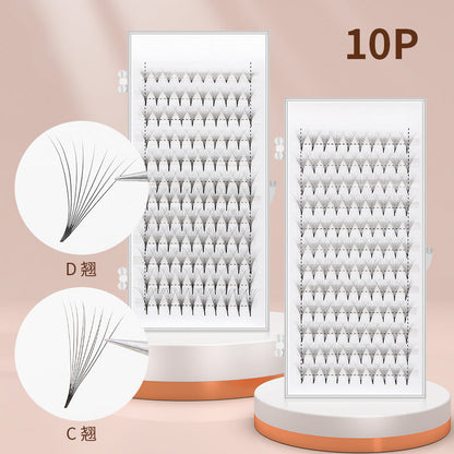 DIGNSEN false eyelashes factory cross-border supply to collect pointed hair CD DD curl 3P-20P8-18cm single cluster