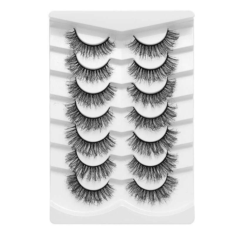 Dingsen false eyelashes factory cross-border stable supply 7 pairs of false eyelashes DSD series short fried hair