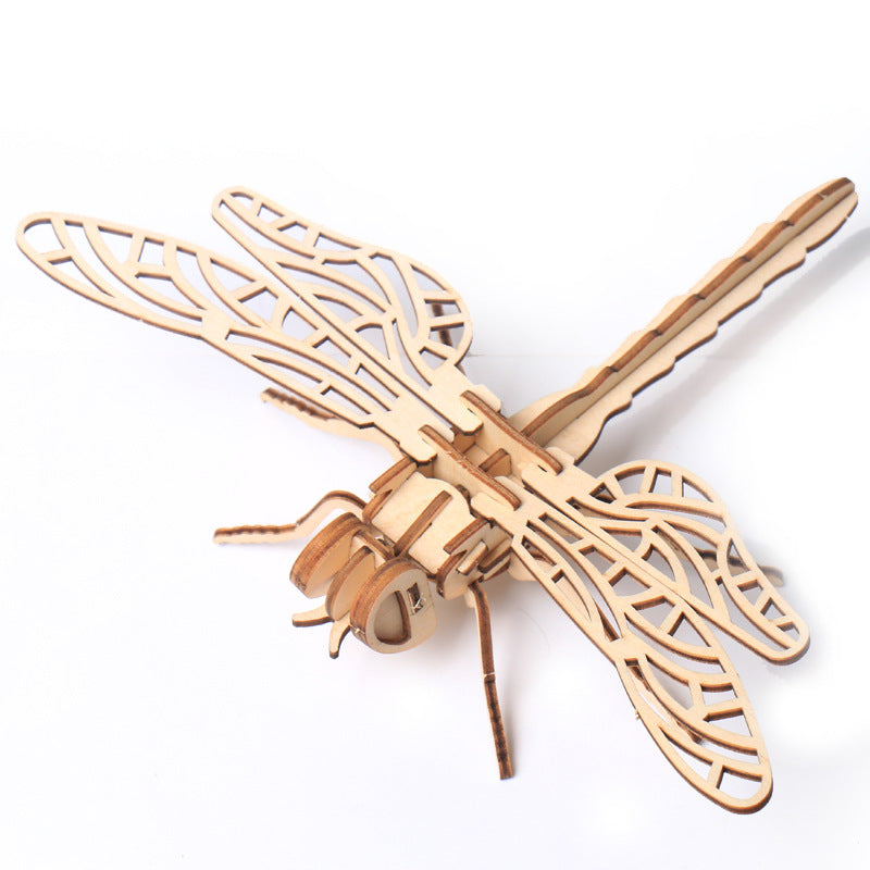 Wooden multiple insect 3D jigsaw puzzle toys children's advanced educational toys creative assembly model